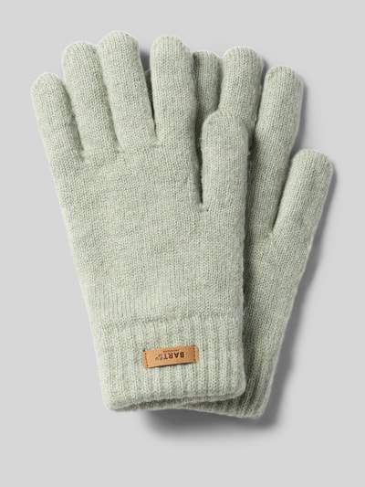 Produktfoto, Handschuhe mit Label-Patch Modell 'Witzia' von Barts, hellgraue Farbe, weiche Stricktextur, Damen Handschuhe von Barts