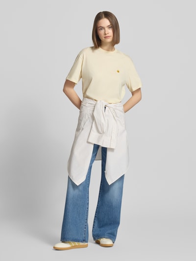 Carhartt Work In Progress T-Shirt mit Label-Stitching Ecru 1