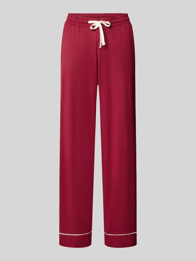 Produktfoto, Pyjama-Hose mit Kontraststreifen van Christian Berg Woman, mix van katoen en modal, los model, elastische band met tunnelkoord, Steekzakken, contraststrepen aan de pijpuiteinden