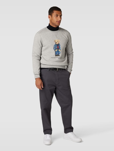 Polo Ralph Lauren Sweatshirt mit Label-Print Hellgrau 1