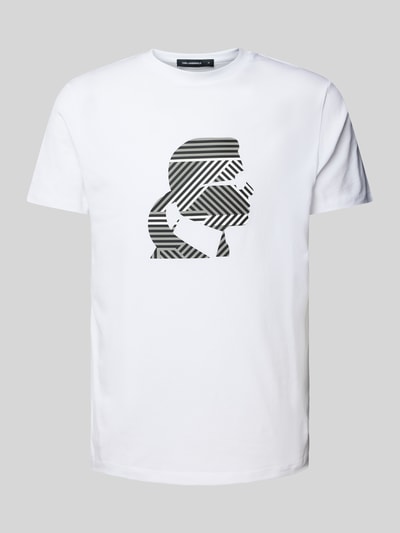 Karl Lagerfeld T-shirt z nadrukiem z logo Biały 2