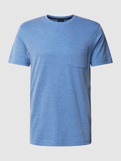 Christian Berg Men T-shirt met opgestikte borstzak Blauw - 2