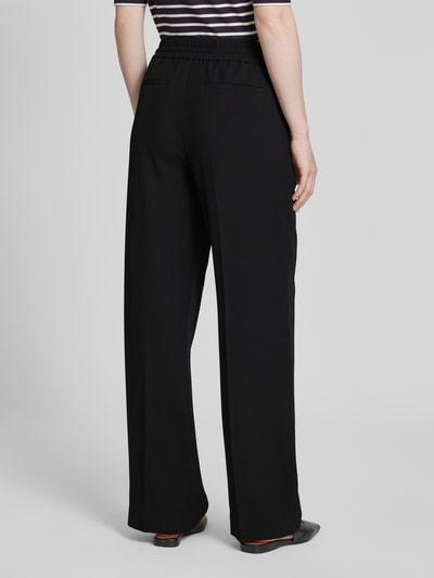 OPUS Straight leg stoffen broek met vaste persplooien, model 'Melane' Zwart - 5