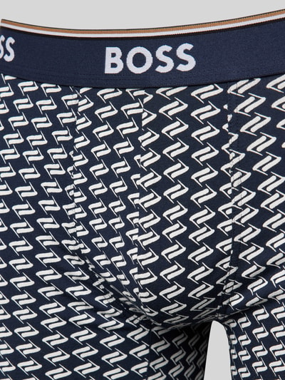 BOSS BOSS Trunks mit elastischem Label-Bund im 3er-Pack Marine 2