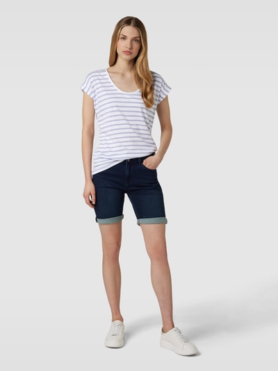 Montego T-shirt met streepmotief Lavendel - 1