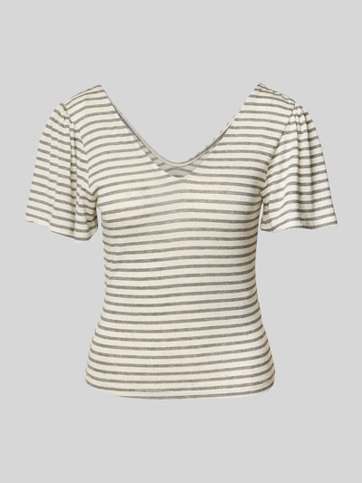 Vero Moda Regular fit T-shirt van viscosemix, model 'GINA' Offwhite - 2