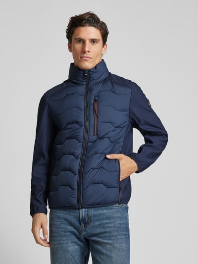 Tom Tailor Regular fit gewatteerd jack met structuurmix Marineblauw - 4