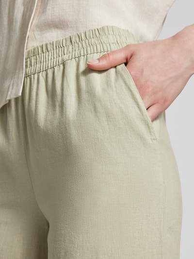 B.Young Leinenhose in unifarbenem Design Khaki 3