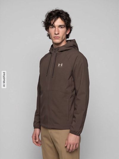 Under Armour Regular Fit Trainingsjacke mit Label-Print Model 'Vibe' Schlamm 4