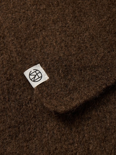 MSCH Copenhagen Schal mit Label-Detail Modell 'Hope' Dunkelbraun Melange 2