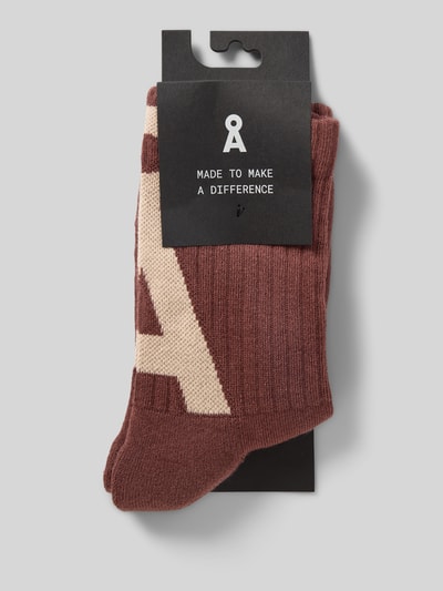 Armedangels Sokken van katoenmix, model 'SAAMUS SHORT' Mauve - 3