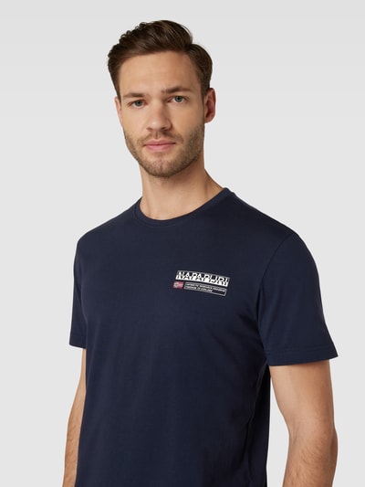 Napapijri T-shirt met labelprint, model 'KASBA' Marineblauw - 3