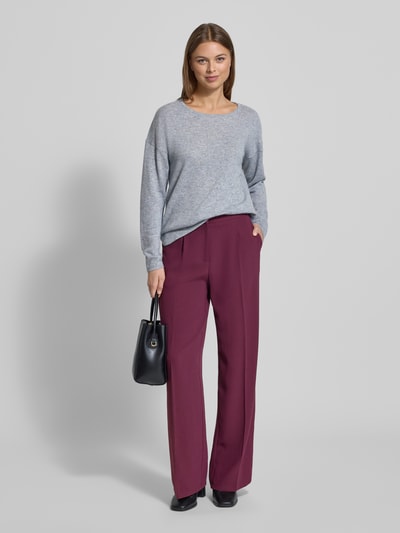 Fynch-Hatton Gebreide pullover van puur kasjmier met ronde hals Lichtgrijs gemêleerd - 1