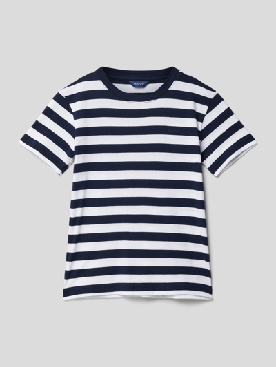 Gant T-shirt met streepmotief Marineblauw - 1