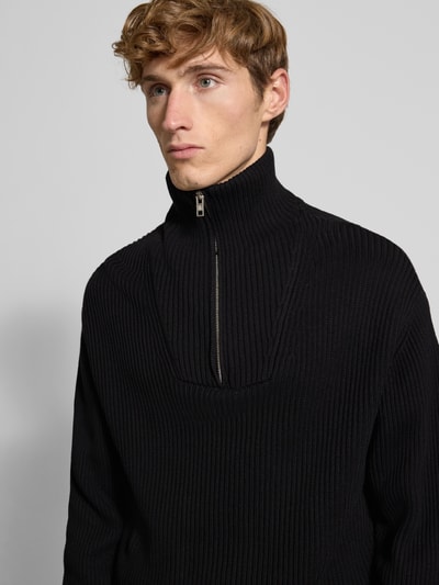Redefined Rebel Gebreide pullover met ribboorden, model 'RIVER' Zwart - 3