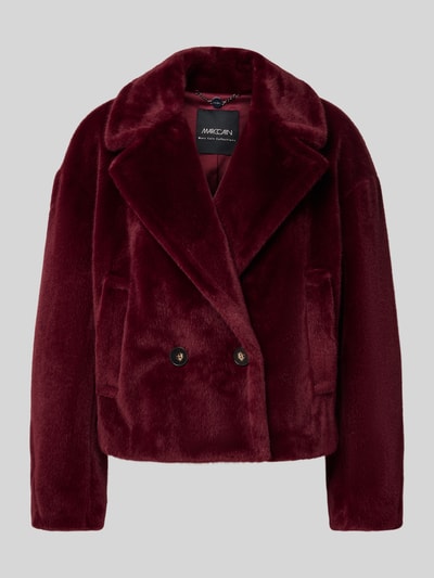 Marc Cain Jacke aus Kunstfell mit Reverskragen Bordeaux 2