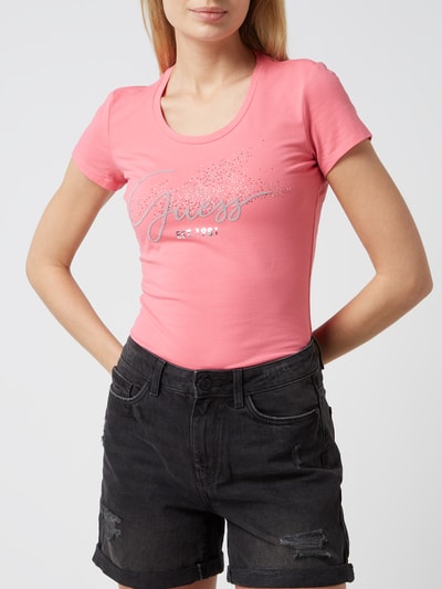 Guess T-Shirt mit Strasssteinen  Pink 4