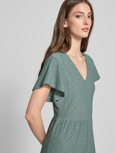 Only Tailliertes Freizeitkleid mit Lochstickerei Modell 'SANDRA' Schilf 3