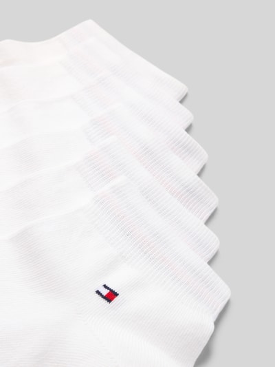 Productfoto, witte sokken van katoenmix model 'QUARTER 6P' van Tommy Hilfiger, Heren sokken set van 6, fijne textuur