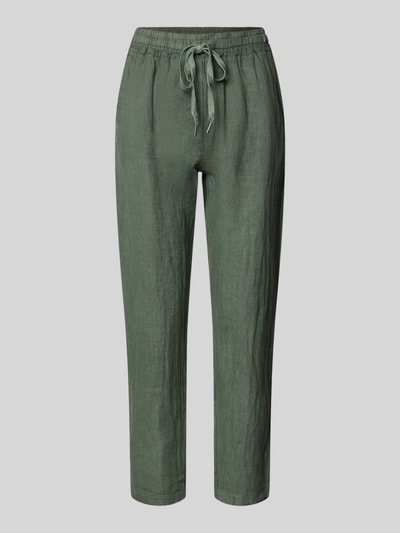 ZABAIONE Leinenhose mit elastischem Bund Khaki 2