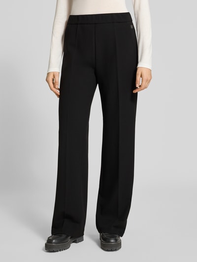MAC Broek met persplooien, model 'CHIARA' Zwart - 4