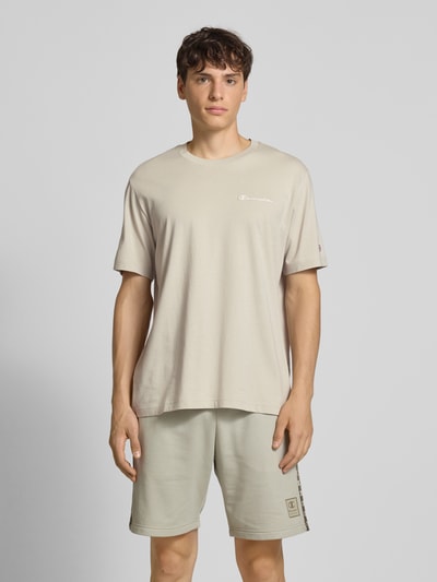 CHAMPION T-shirt met logostitchings en ronde hals Beige - 4