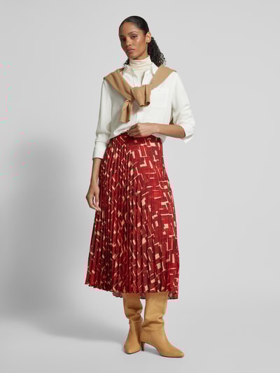 Mango Midirock mit Plisseefalten Modell 'GUILLEM' Rot 1