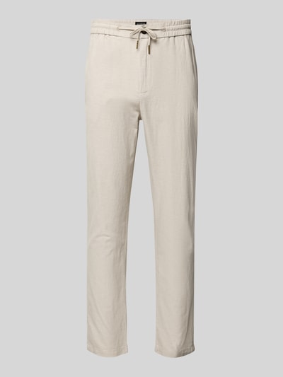 Scotch & Soda Tapered Fit Stoffhose aus Baumwoll-Leinen-Mix Modell 'Warren' Hellgrau 2