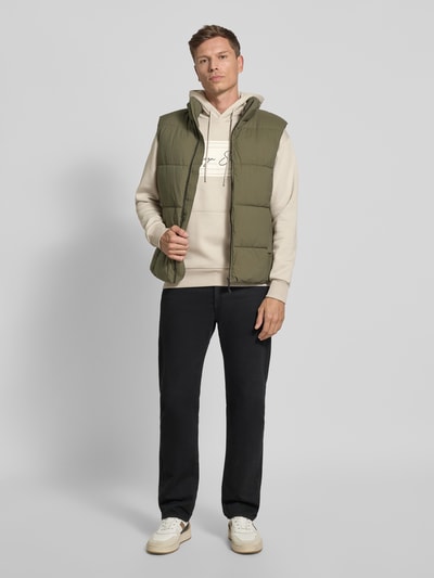 Tom Tailor Denim Bluza z kapturem o kroju regular fit z mieszanki bawełny Średnioszary 1