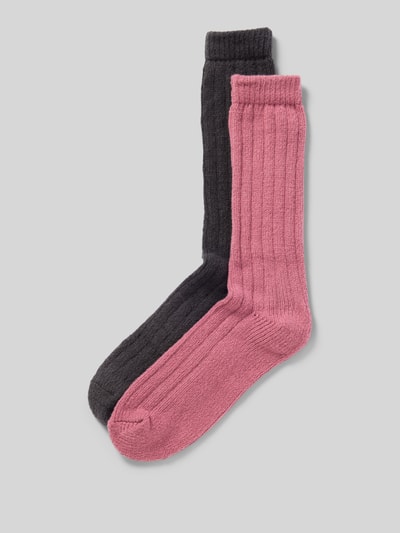 Jake*s Casual Socken mit geripptem Abschluss im 2er-Pack Lavender Melange 1