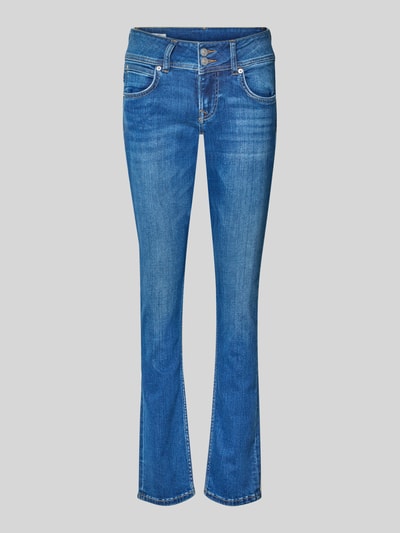 Productfoto, Skinny Fit Jeans aus Baumwoll-Mix Modell 'VENUS' van Pepe Jeans, effen, low waist, label stitching, 5-pocket, denim, blauw