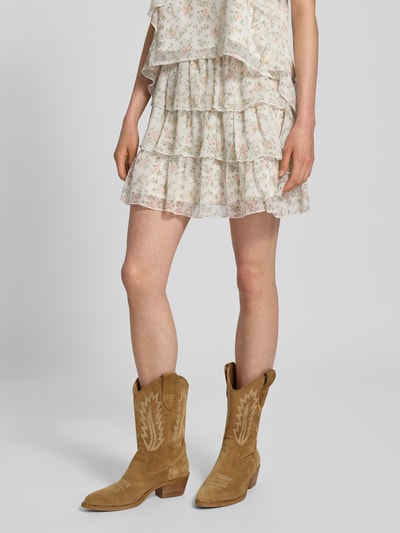 Gina Tricot Minirock mit elastischem Bund Ecru 4