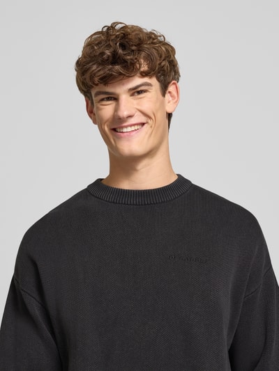 Pegador Oversized gebreide pullover met logo en ronde hals Zwart - 3
