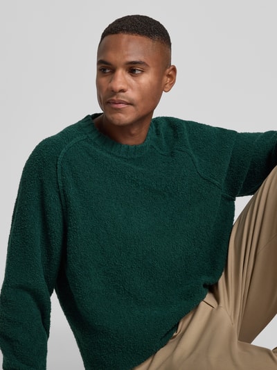 HUGO Relaxed Fit Pullover aus Baumwoll-Mix Modell 'SAN CHRISTOPHER' Dunkelgruen 3