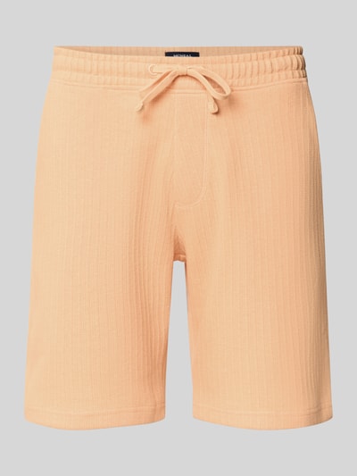 Produktfoto, Regular Fit Shorts mit Tunnelzug von MCNEAL in Beige aus Baumwoll-Mix mit Stretch-Anteil, Eingrifftaschen, Gesäßtasche, Bundweite 43 cm, Innenbeinlänge 23 cm, strukturierte Textur