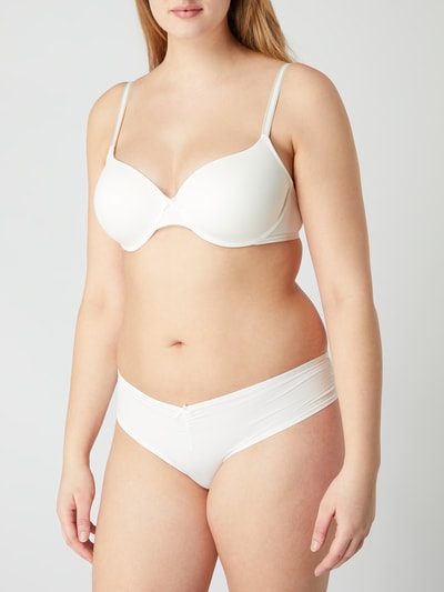 LASCANA Rio-slip van microvezel en kant  Offwhite - 1