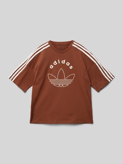 adidas Originals T-shirt met labelprint Cognac - 1