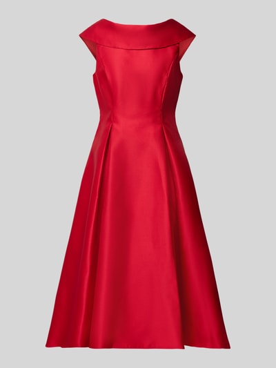 Adrianna Papell Knielanges Cocktailkleid mit Carmen-Ausschnitt Rot 2
