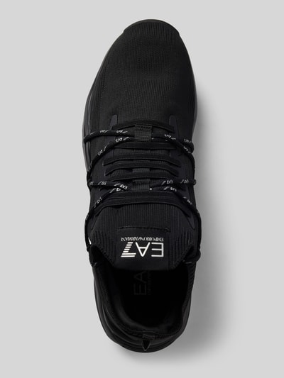 EA7 Emporio Armani Sneakersy z detalem z logo Czarny 4