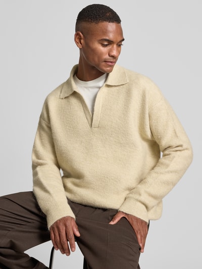 CK Calvin Klein Strickpullover mit V-Ausschnitt Offwhite 3