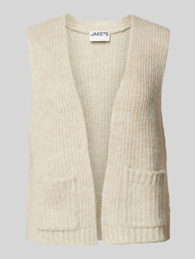 Jake*s Casual Cardigan mit Eingrifftaschen Kitt 2