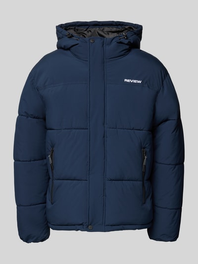 REVIEW Steppjacke mit Label-Stitching und Reißverschlusstaschen Marine 2