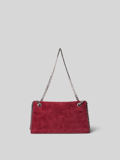 Produktfoto, Shoulder Bag mit Logo-Detail von Tory Burch in Rot, imitacja skóry welurowej, efekt łańcuszka, Szerokość w rozmiarze 1: 26 cm, Długość w rozmiarze 1: 15 cm, Głębokość w rozmiarze 1: 8 cm, główna przegroda z klapką i podziałem