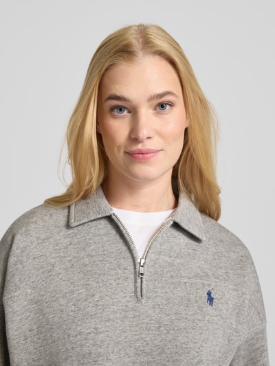 Polo Ralph Lauren Sweatshirt mit Polokragen und Label-Stitching Mittelgrau 3