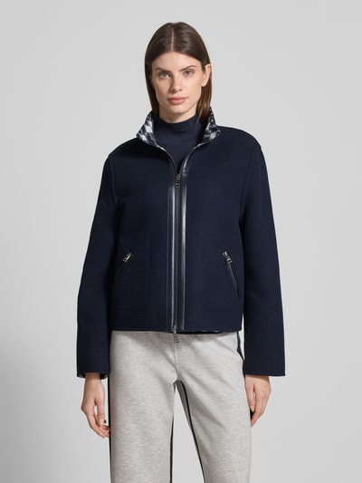 Marc Cain Regular Fit Jacke aus Baumwoll-Mix mit Stehkragen Marine 6