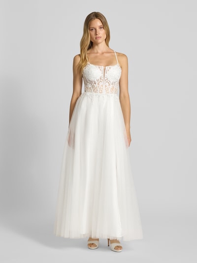 Mascara Regular Fit Abendkleid mit floralem Spitzenbesatz Weiss 4