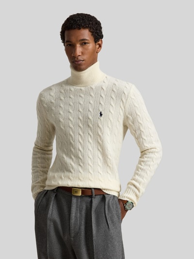 Polo Ralph Lauren Slim Fit Pullover aus Woll-Kaschmir-Mix Offwhite 4