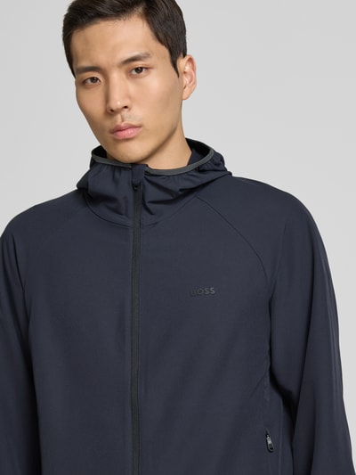 BOSS Green Jack met labelprint, model 'Commuter' Marineblauw - 3