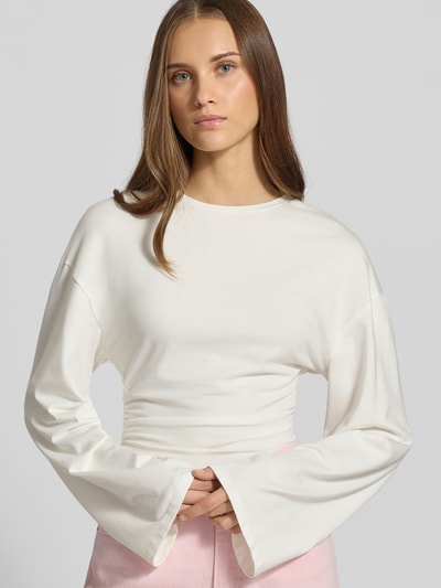 Gina Tricot Longsleeve mit Rundhalsausschnitt Ecru 3