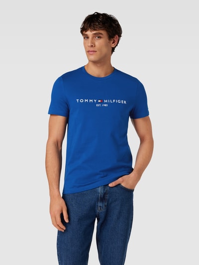 Tommy Hilfiger T-shirt z wyhaftowanym logo Królewski niebieski 4